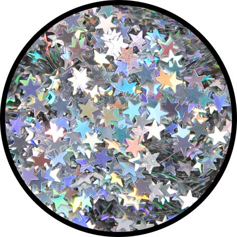 12 g Holographischer Streu Glitzer "Silber Sterne"