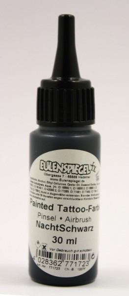 Painted und Airbrush Tattoo Farbe Nachtschwarz 30 ml Eulenspiegel